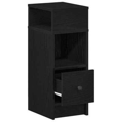Nachtkastjes 2 st met lade 25x31x66 cm zwart