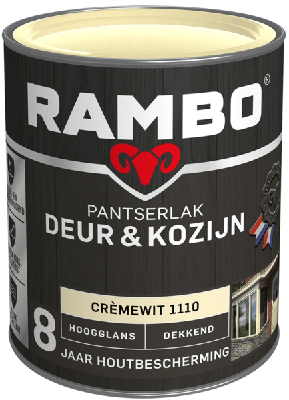Rambo Pantserlak Deur & Kozijn Zijdeglans Dekkend - 750 ml Crèmewit
