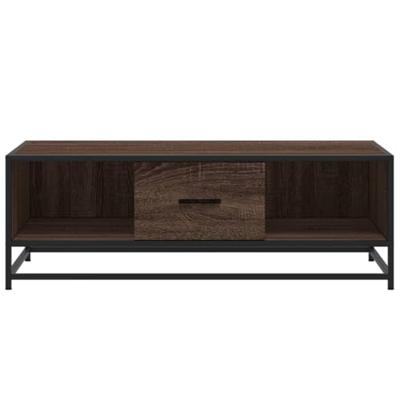 Salontafel 100x57x35 cm bewerkt hout en metaal bruin eikenkleur