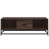 Salontafel 100x57x35 cm bewerkt hout en metaal bruin eikenkleur - thumbnail