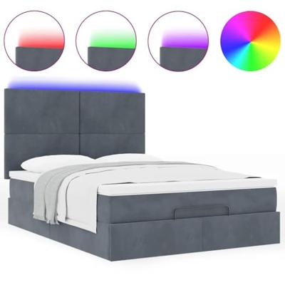 Ottoman bed met matrassen en LED's 140x200cm fluweel