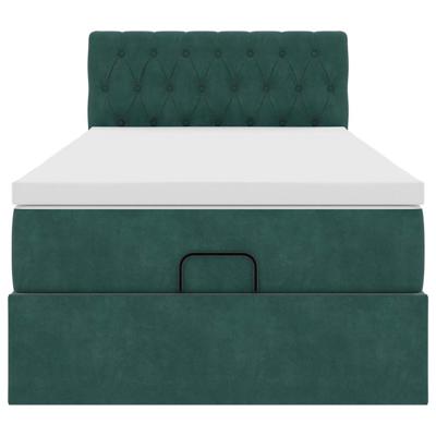 Ottoman bed met matras 120x200cm fluweel donkergroen