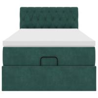 Ottoman bed met matras 120x200cm fluweel donkergroen - thumbnail