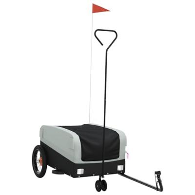 Fietstrailer 30 kg ijzer zwart en grijs - thumbnail