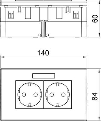OBO Bettermann 6119427 Apparaatinzet Stopcontact (b x h x d) 140 x 84 x 60 mm 1 stuk(s) Wit