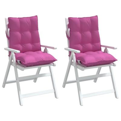 VidaXL Stoelkussens 2 st lage rug oxford stof roze