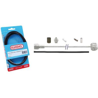 Elvedes Universele remkabelkit 1700mm / 2250mm verzinkt - zwart (op kaart)