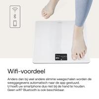 Withings Body Analyse-personenweegschaal Digitaal Weegbereik (max.): 180 kg Wit Met Bluetooth, Weerinformatie - thumbnail