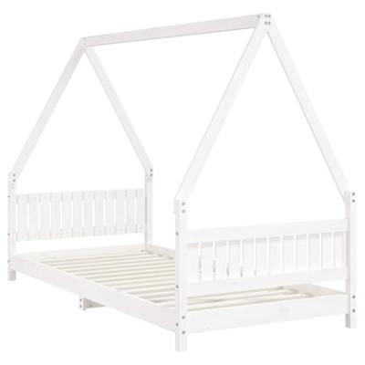 Kinderbedframe 90x200 cm massief grenenhout wit