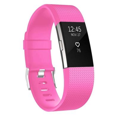 Vierkante patroon verstelbare sport polsband voor FITBIT charge 2 (Rose Red)