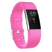 Vierkante patroon verstelbare sport polsband voor FITBIT charge 2 (Rose Red) - thumbnail