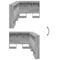 Opberghoofdbord met plank Grijs sonoma 80 cm Bewerkt hout - thumbnail