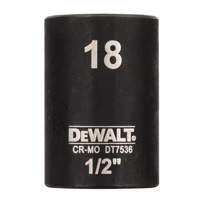 DeWalt Accessoires Impact dop 18mm 1/2" (Kort - 38mm) - DT7536-QZ