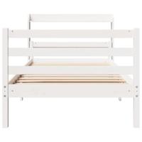 Bedframe met hoofdeinde zonder matras 100x200 cm wit - thumbnail