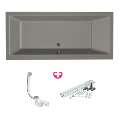 Xenz Kristal inbouwbad - 180x80cm - met overloop - zonder afvoer - Acryl Cement 6986-06