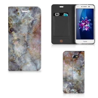 Huawei Y5 2 | Y6 Compact | Standcase | Marmer Grijs