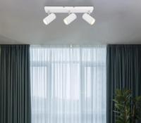 Plafondspot mat wit 3 kappen met GU10 fittingen Robby - thumbnail