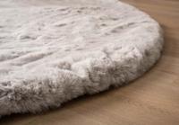 Tapeso Fluffy vloerkleed rond - Comfy Deluxe lichtgrijs - 80 cm rond - thumbnail