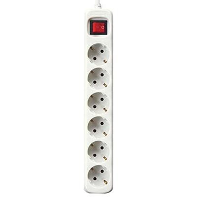 Stopcontactenstrip 6 Tomas met Interruptor Silver Electronics Wit Afmeting 1,5 m Stopcontactenstrip 6 Tomas met Interruptor Silver Electronics Wit Afmeting 1,5 m