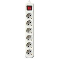Stopcontactenstrip 6 Tomas met Interruptor Silver Electronics Wit Afmeting 1,5 m - thumbnail