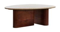 Light & Living Salontafel 'Mahelona' Travertin en Acaciahout, 90 x 72cm - thumbnail