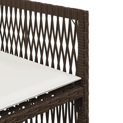 5-delige Tuinset met kussens poly rattan bruin - thumbnail