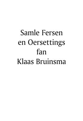 Samle fersen en Oersettings fan Klaas Bruinsma - Klaas Bruinsma - ebook