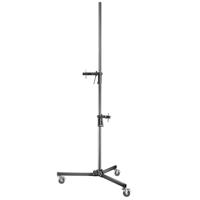 Walimex pro Rolstatief 223 cm, robuust studiostatief met 2 snel verschuifbare klemhouders en stabiele wielen, belastbaar tot 12 kg, ideaal voor de veelzijdige bevestiging van studio-apparatuur - thumbnail