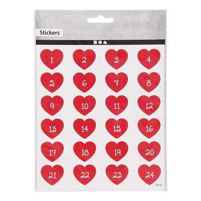 Creativ Company Stickers hart met cijfer, 1 vel Creativ Company Stickers hart met cijfer, 1 vel