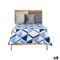 Omkeerbare sprei 180 x 260 cm Blauw Wit (6 Stuks) - thumbnail