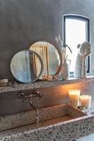 J-Line spiegel Rond Boord - metaal - wit - small - Ø 30 cm - thumbnail