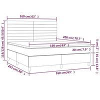 Boxspring met matras stof lichtgrijs 160x200 cm - thumbnail