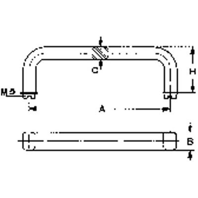 Mentor 277.3 Handgreep Aluminium (geëloxeerd) (l x b x h) 120 x 15 x 10 mm 1 stuk(s)