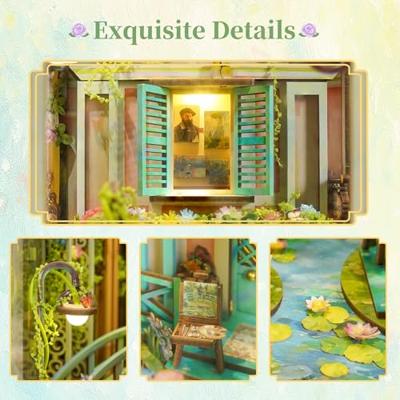 Tone-Cheer Giverny Garden Book Nook met Verlichting Bouwpakket Modelbouw