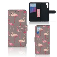 OPPO A91 | Reno3 | Telefoonhoesje | Met pasjeshouder | Flamingo - thumbnail