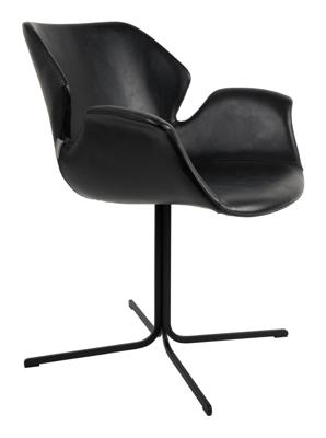 Zuiver Eetkamerstoel 'Nikki' PU leer, kleur Zwart Zuiver Eetkamerstoel 'Nikki' PU leer, kleur Zwart