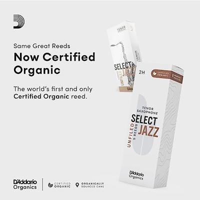 D'Addario Woodwinds ORRS05TSX4M Organic Select Jazz Tenorsaxofoonriet, 4 medium, 5-pack, Unfiled D'Addario Woodwinds ORRS05TSX4M Organic Select Jazz Tenorsaxofoonriet, 4 medium, 5-pack, Unfiled