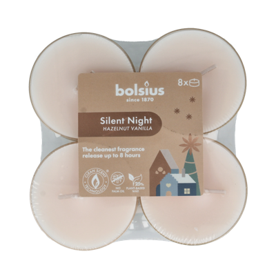 Bolsius Maxilicht Silent Night 8 stuks