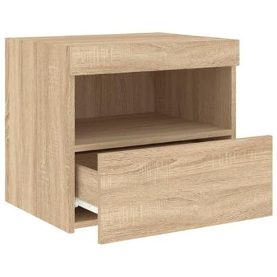 Nachtkastjes met LED 2 st 50x40x45 cm sonoma eikenkleurig