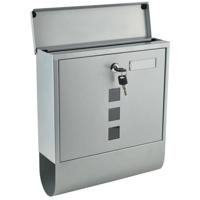 Brievenbus Wand Hangend - Maxozo Brify - Postbus Mailbox - Wandbrievenbus - Krantenrol - RVS - Zilver - thumbnail