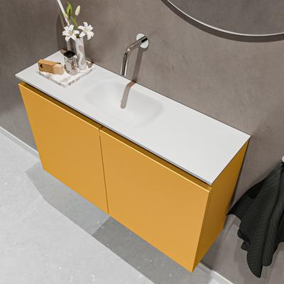 MONDIAZ TURE 80cm toiletmeubel ocher. EDEN wastafel talc midden geen kraangat MONDIAZ TURE 80cm toiletmeubel ocher. EDEN wastafel talc midden geen kraangat