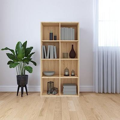 Boekenkast/dressoir 66x30x130 cm bewerkt hout sonoma eikenkleur