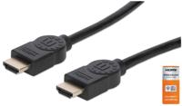 Manhattan 354837 HDMI-kabel HDMI Aansluitkabel HDMI-A-stekker, HDMI-A-stekker 1.00 m Zwart 4K UHD, Audio Return Channel (ARC), Vergulde steekcontacten - thumbnail