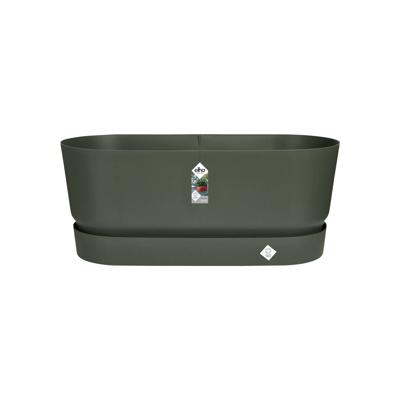 Elho greenville terrace trough 60 wheels leaf green