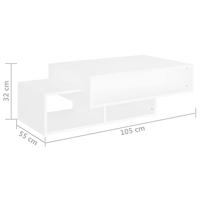 Salontafel 105x55x32 cm bewerkt hout wit - thumbnail