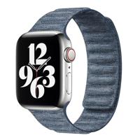 Denim nylon bandje - Donkerblauw - Geschikt voor Apple Watch 44mm / 45mm / 46mm / 49mm - thumbnail