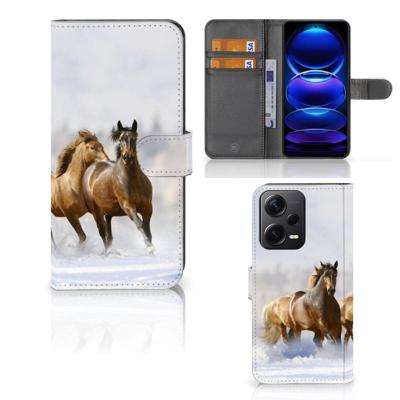 Xiaomi Poco X5 Pro | Note 12 Pro 5G | Telefoonhoesje | Met pasjeshouder | Paarden