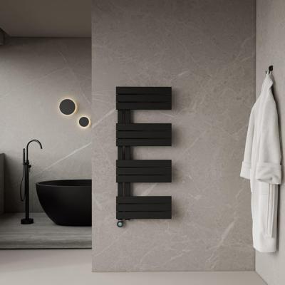 Elektrische Handdoekradiator BWS Russ Links aansluiting 593W 120x50 cm Mat Zwart Boss & Wessing