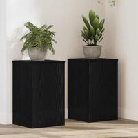 VidaXL Plantenstandaard 2 pcs zwart eiken 30 x 30 x 50 cm bewerkt hout - thumbnail