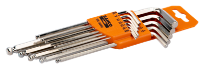 Bahco set lange kogelkop haakse, zes | BE-9880